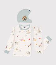 Pyjama déguisement en coton imprimé espace Enfant Marshmallow - Petit Bateau