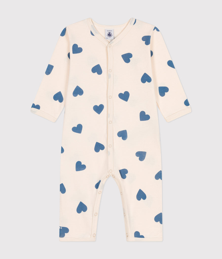 Pyjama sans pieds imprimé coeur en coton Bébé Beach - Petit Bateau