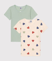 Pack of 2 short-sleeved cotton space T-shirts for children - Petit Bateau