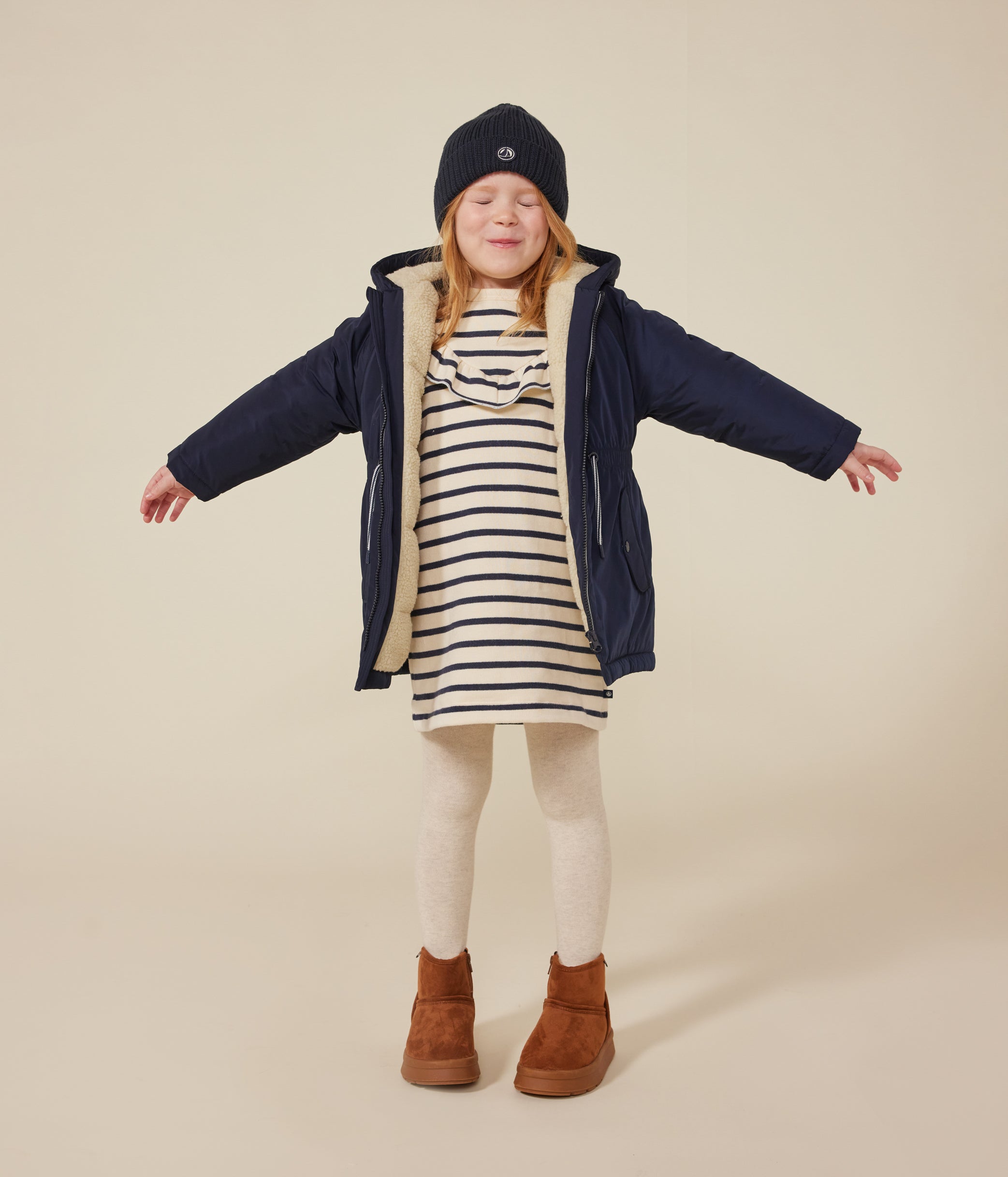 Down jacket with hood Children | Tuxedo - Petit Bateau