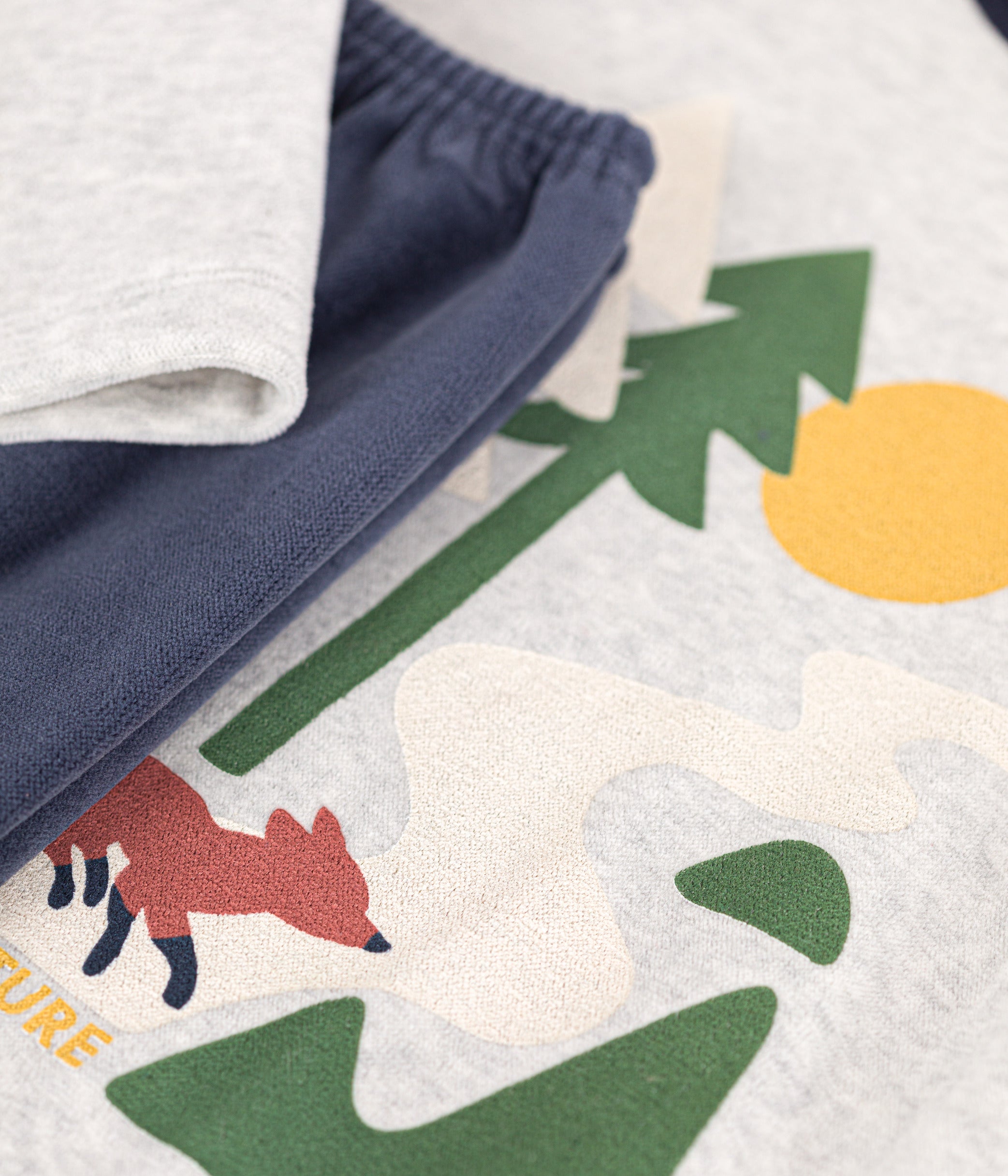 Pyjama en velours Enfant renard forêt - Petit Bateau