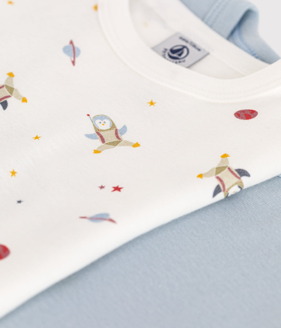 Lot de 2 tee-shirts à manches courtes espace en coton Enfant - Petit Bateau