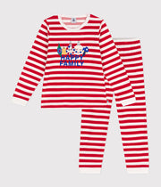 Pyjama rayé en velours Enfant - Petit Bateau