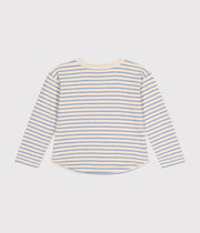 Tee-shirt manches longues en tubique Enfant Avalanche/Sky chiné - Petit Bateau