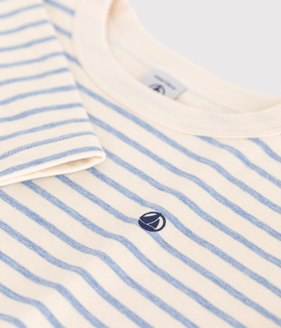 Tee-shirt manches longues en tubique Enfant Avalanche/Sky chiné - Petit Bateau