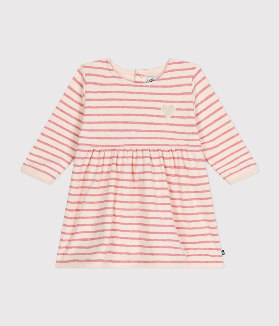 Avalanche/Roseline baby long sleeve tubular dress - Petit Bateau