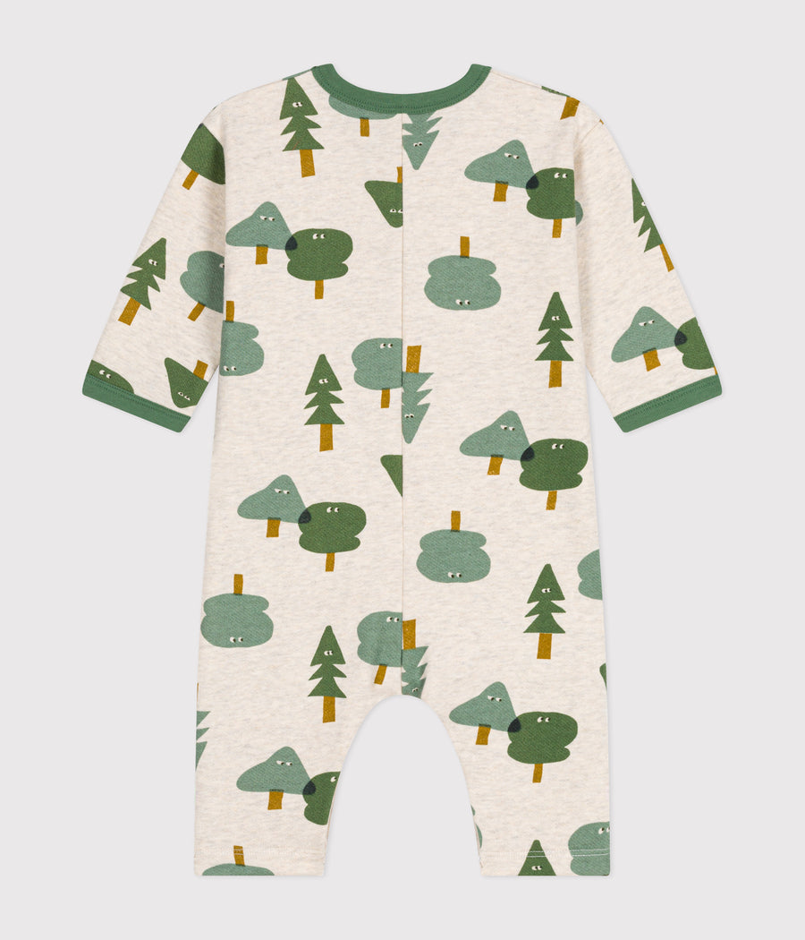 Baby forest print long fleece jumpsuit - Petit Bateau