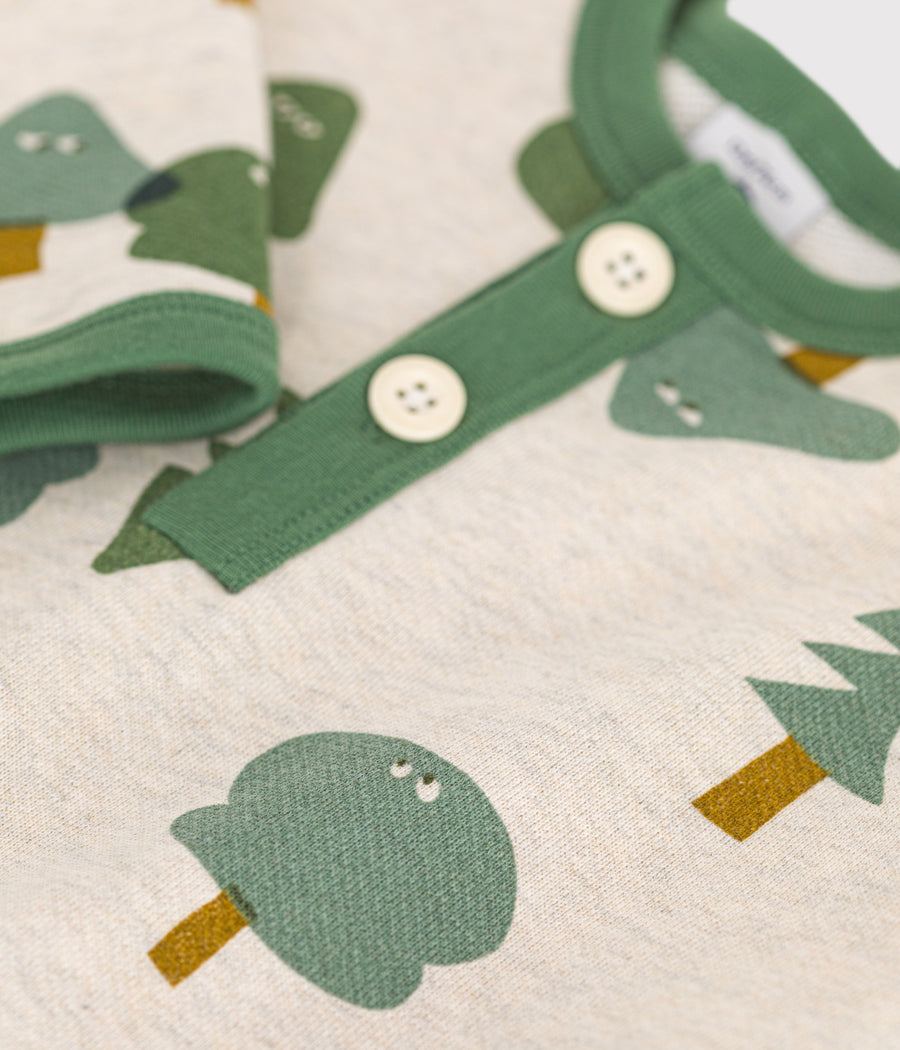 Baby forest print long fleece jumpsuit - Petit Bateau