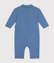 Baby Blue Beach Long Fleece Jumpsuit - Petit Bateau