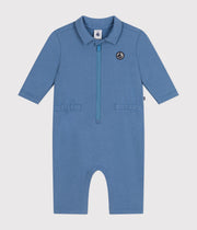 Baby Blue Beach Long Fleece Jumpsuit - Petit Bateau