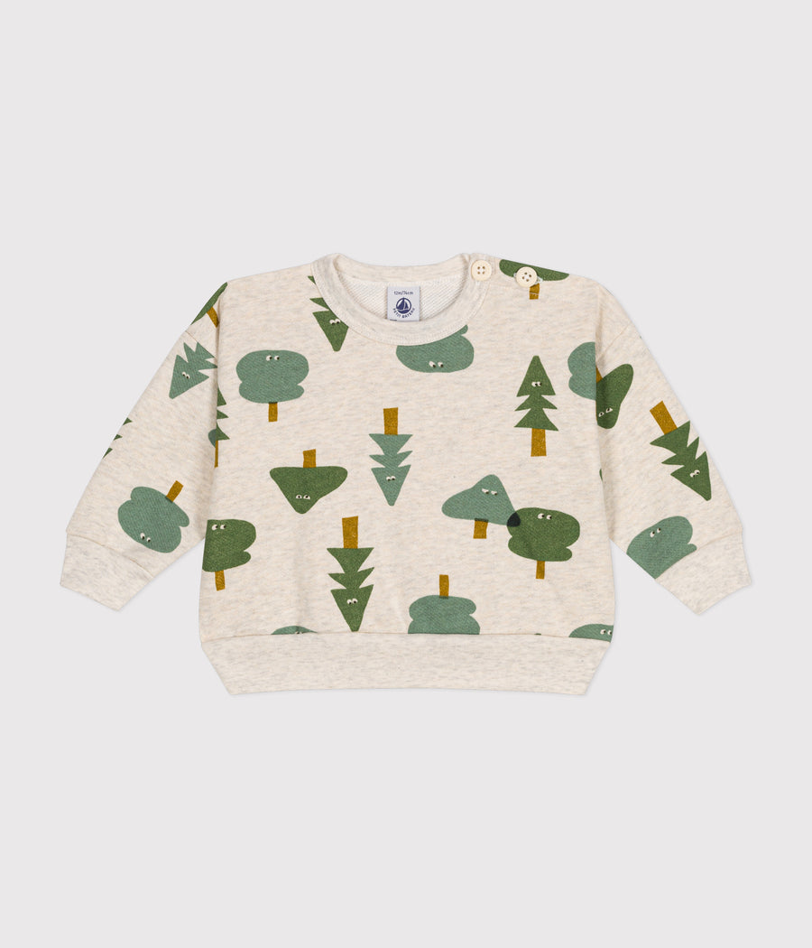 Baby forest print fleece sweatshirt - Petit Bateau