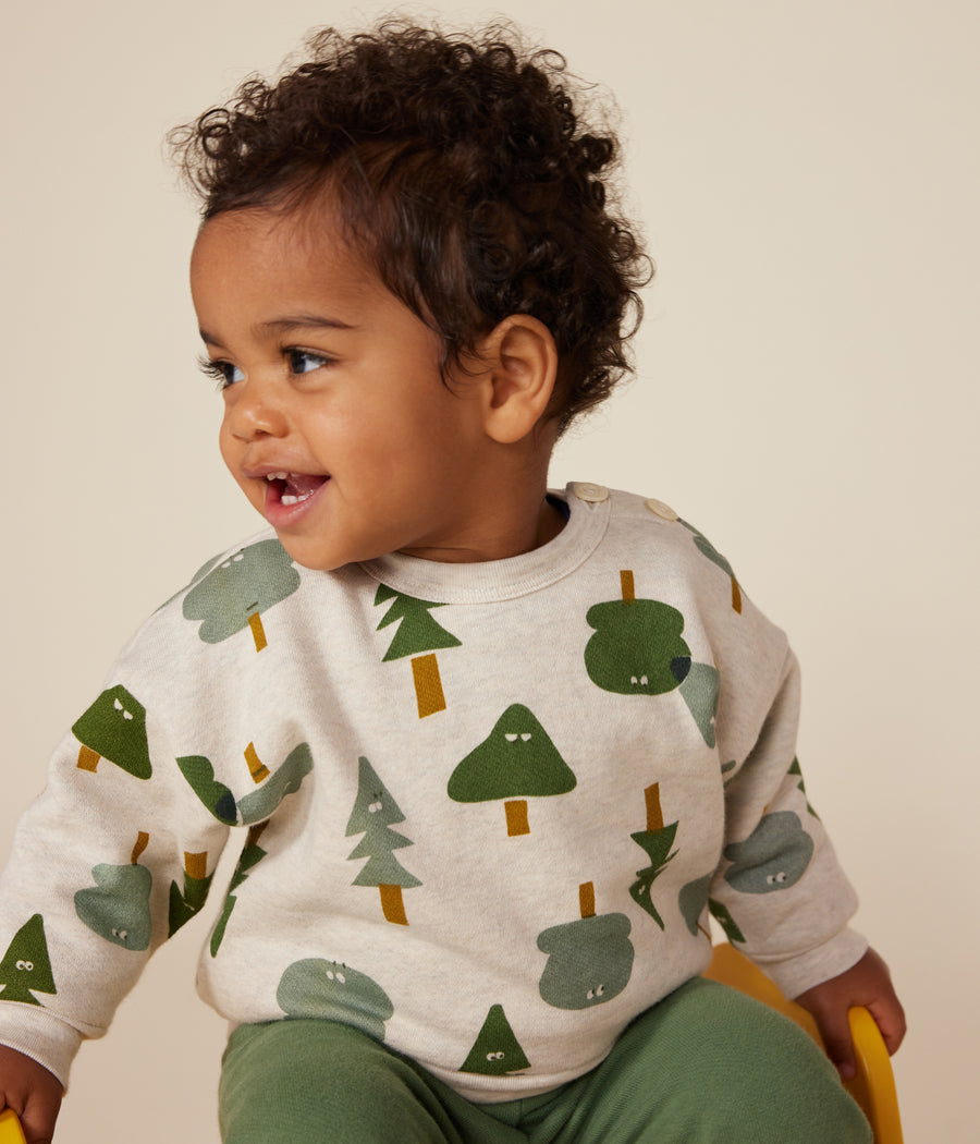 Baby forest print fleece sweatshirt - Petit Bateau