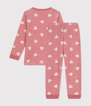 Pyjama en velours imprimé cœurs Enfant - Petit Bateau