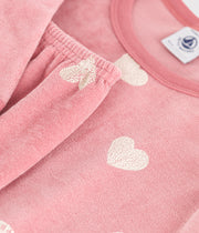 Pyjama en velours imprimé cœurs Enfant - Petit Bateau