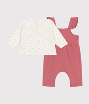 Baby heart pattern wool and cotton knit set - Petit Bateau