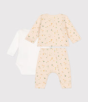 3-piece baby fleece set Avalanche/Multico - Petit Bateau