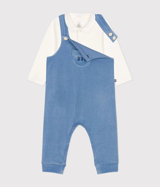 Ensemble Body + Salopette en velours bébé Beach - Petit Bateau