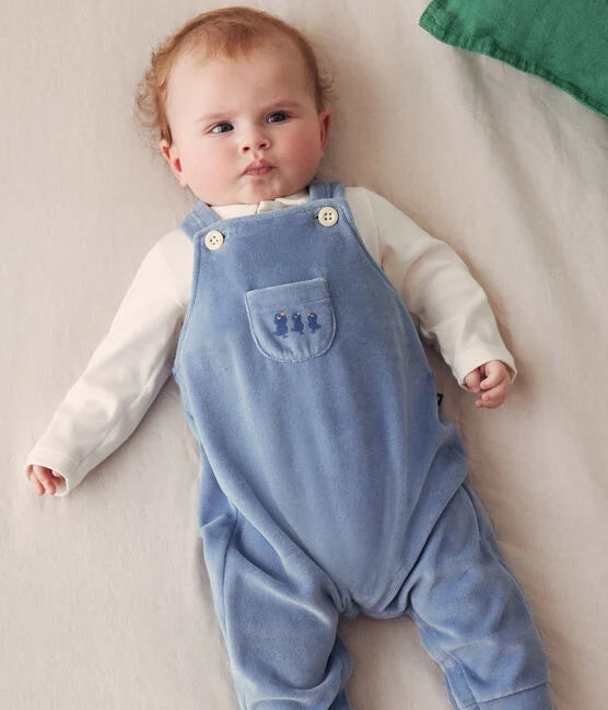 Baby Beach Velvet Bodysuit + Overalls Set - Petit Bateau