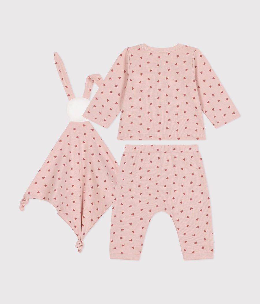 Baby cotton cardigan, pants and comforter box set - Petit Bateau