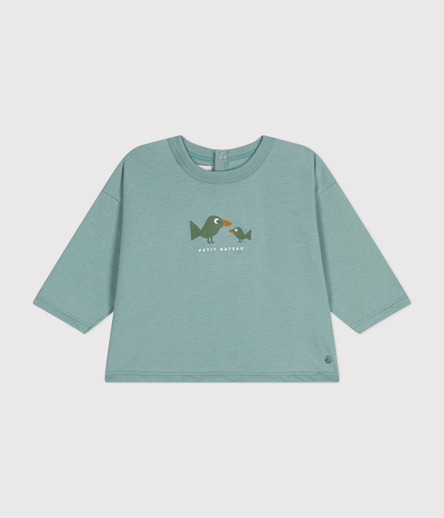 Tee-shirt manches longues en jersey Bébé oiseaux - Petit Bateau