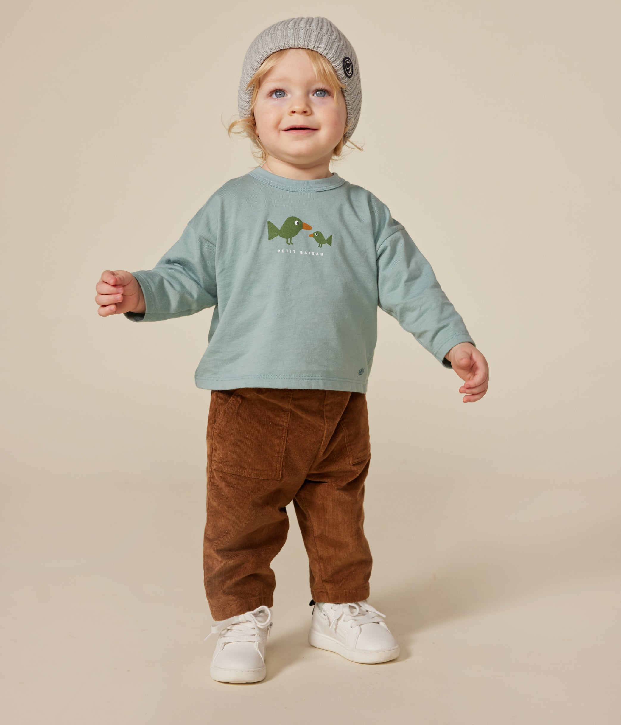 Tee-shirt manches longues en jersey Bébé oiseaux - Petit Bateau