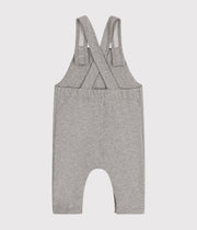 Baby long fleece overalls Kitten gray - Petit Bateau