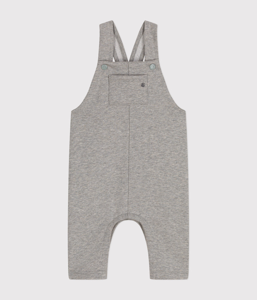 Baby long fleece overalls Kitten gray - Petit Bateau