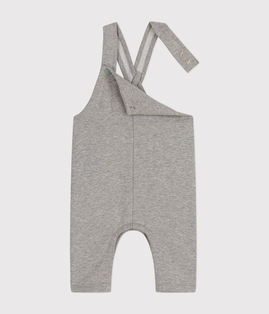 Baby long fleece overalls Kitten gray - Petit Bateau