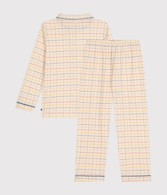 Children's checked printed cotton pajamas - Petit Bateau