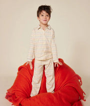 Children's checked printed cotton pajamas - Petit Bateau