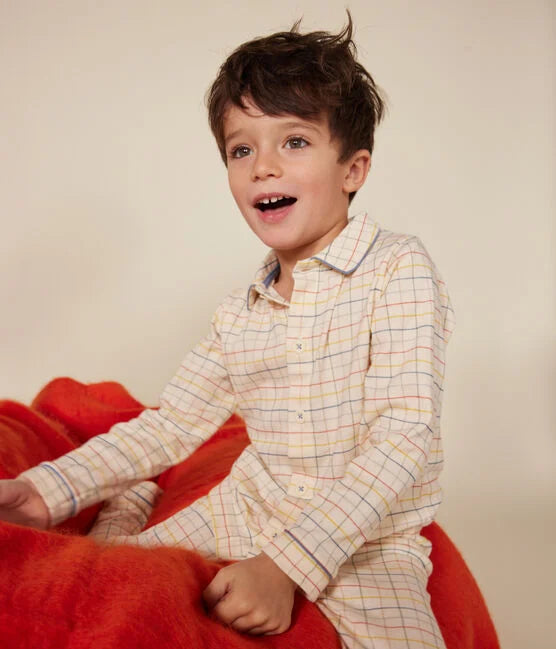 Children's checked printed cotton pajamas - Petit Bateau