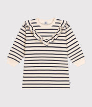 Girls' quilted tubular cardigan | Tuxedo blue - Petit Bateau