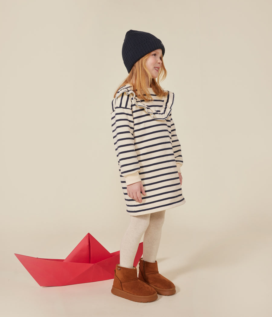 Girls' quilted tubular cardigan | Tuxedo blue - Petit Bateau