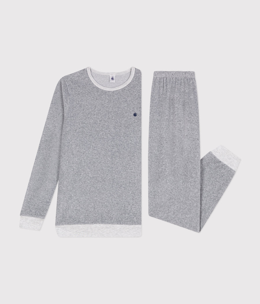 Pyjama uni en velours junior - Petit Bateau