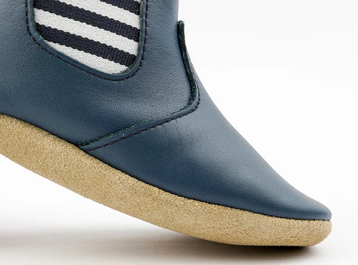 Chaussons en cuir Soft Soles Jester Navy - Bobux