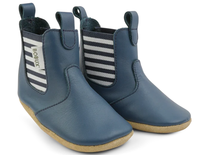 Chaussons en cuir Soft Soles Jester Navy - Bobux