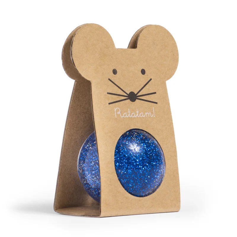 The Blue Glittery Mouse Bouncing Ball 43mm - Ratatam