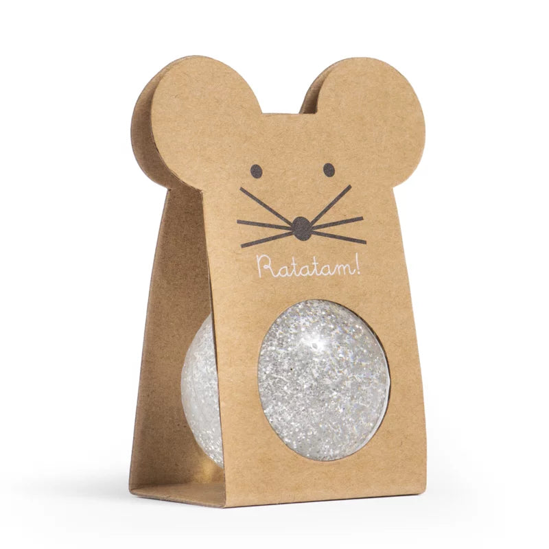 The Silver Glittery Mouse Bouncing Ball 43mm - Ratatam