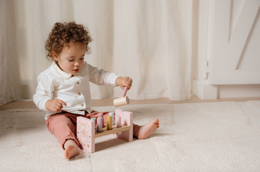 Hamerbankje met rollende balletjes Little Farm - Little Dutch 