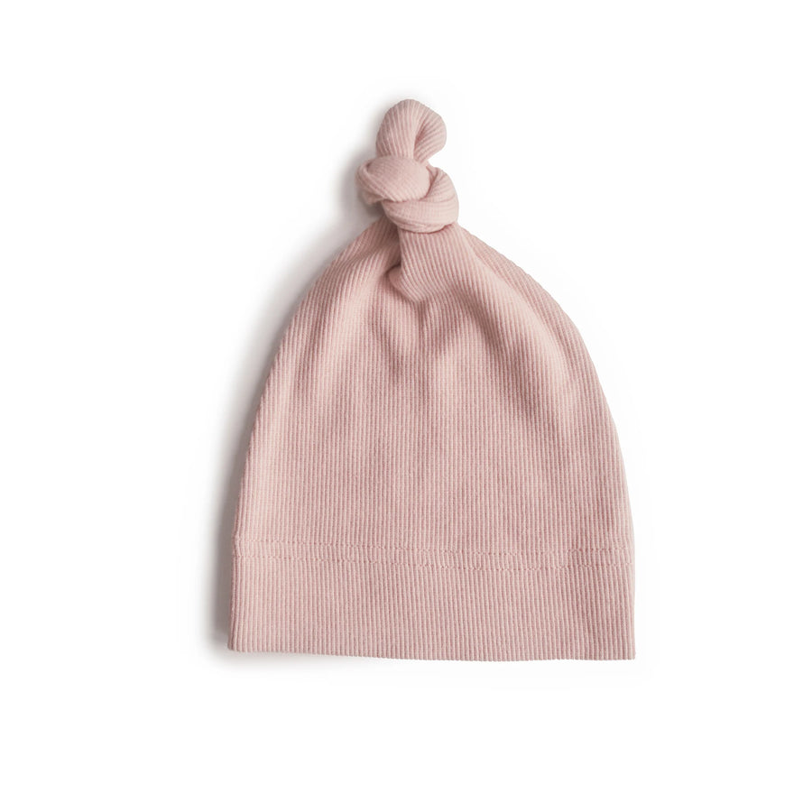 Blush ribbed baby hat (0-3M) - Mushie 