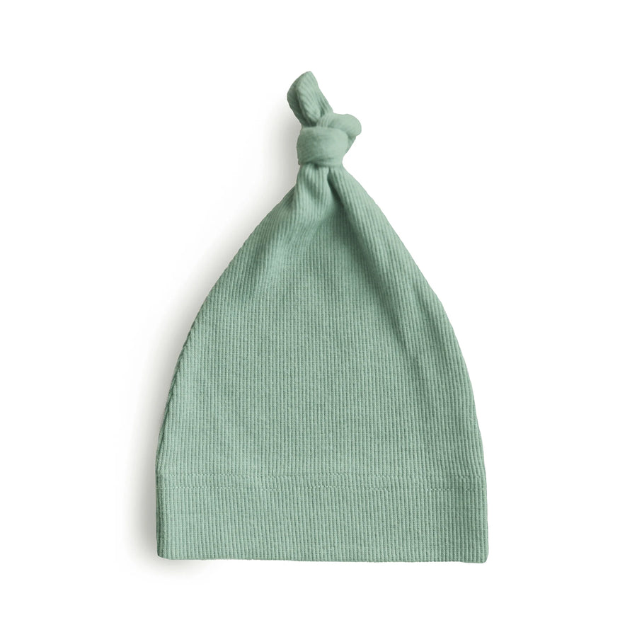 Roman Green ribbed baby hat (0-3M) - Mushie 