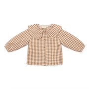 Blouse Brown check fille - Little Dutch