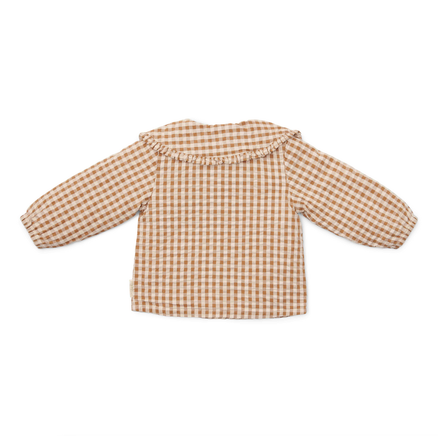 Blouse Brown check fille - Little Dutch