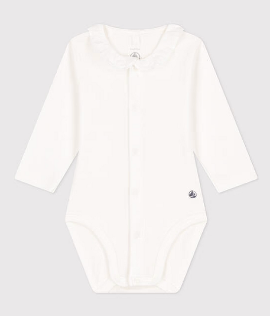 Set van 3 babybody's met lange mouwen Blue Hearts - Petit Bateau