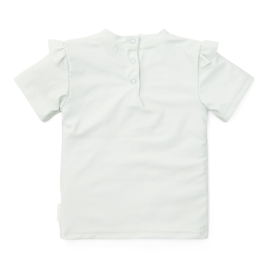 Tee-shirt anti-uv manches courtes à volants Sea Green - Little Dutch