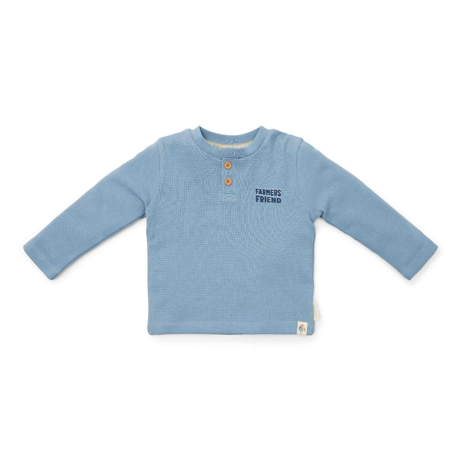 T-shirt manches longues Waffle Ice Blue - Little Dutch