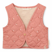 Reversible cardigan Sand / Warm Rose Blooming Flower - Little Dutch