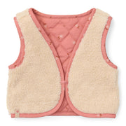 Reversible cardigan Sand / Warm Rose Blooming Flower - Little Dutch