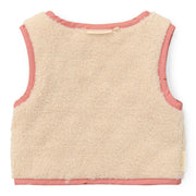 Reversible cardigan Sand / Warm Rose Blooming Flower - Little Dutch