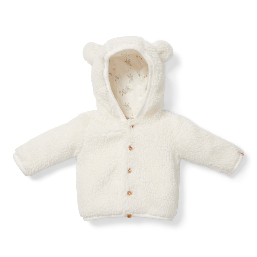 Baby Bunny Teddy Jacket Off-White - Little Dutch